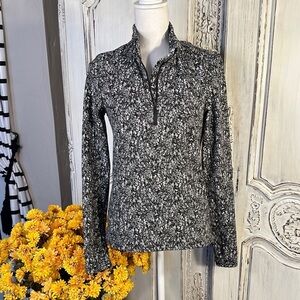 Spyder Active Black and White Women's Workout 1/4 Zip Jacket